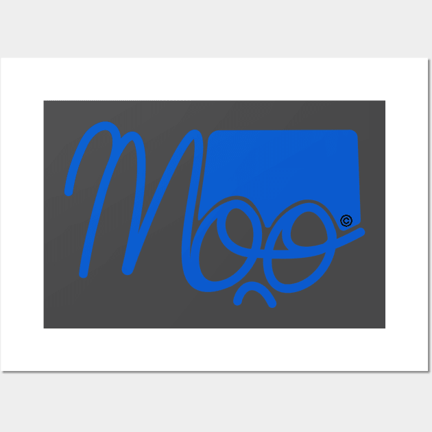 Moo1 Blue Wall Art by Djourob